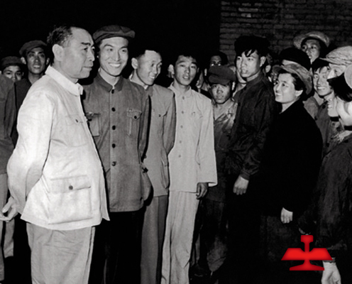 1959年毛澤東同志親切接見全國著名勞動模范、鞍鋼老英雄孟泰